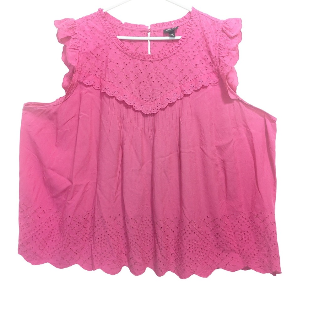 TORRID‎ Pink Eyelet Lace Ruffle Sleeve Blouse Plus Size 3
